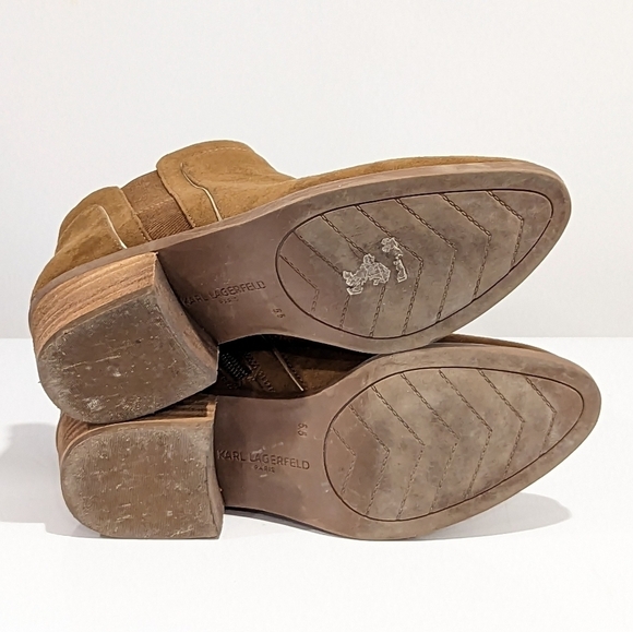 Karl Lagerfeld brown ankle boots size 5.5 - Picture 8 of 12